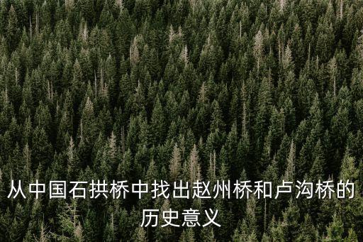 從中國石拱橋中找出趙州橋和盧溝橋的歷史意義