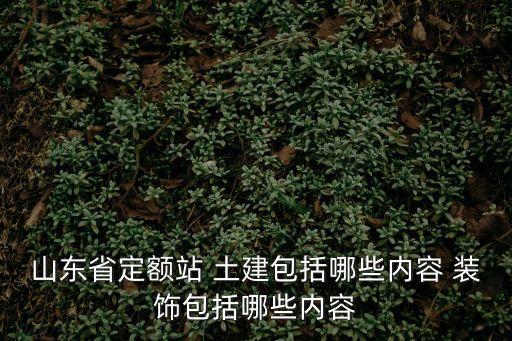 山東省定額站 土建包括哪些內容 裝飾包括哪些內容