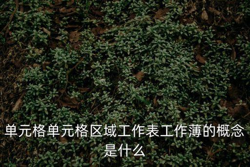 單元格單元格區域工作表工作薄的概念是什么