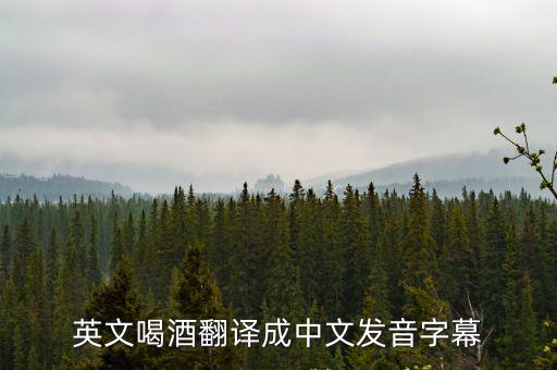 英文喝酒翻譯成中文發音字幕