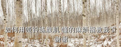 啞鈴練腹肌，如何用啞鈴練腹肌 懂的麻煩指教我下 謝謝