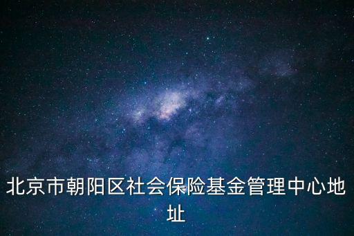 北京市朝陽區社會保險基金管理中心地址
