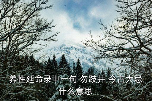 養性延命錄，養性延命錄中一句 勿跂井 今古大忌什么意思