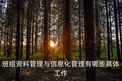 班組資料管理與信息化管理有哪些具體工作