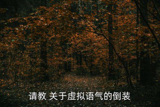 請(qǐng)教 關(guān)于虛擬語(yǔ)氣的倒裝