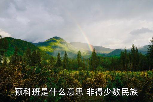 預(yù)科班是什么意思 非得少數(shù)民族