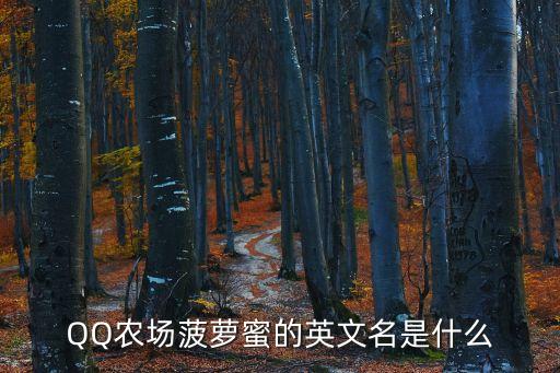 QQ農場菠蘿蜜的英文名是什么