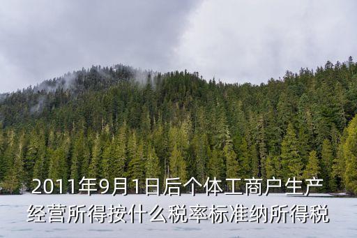 2011年9月1日后個體工商戶生產經營所得按什么稅率標準納所得稅