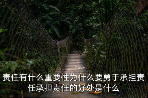 責(zé)任有什么重要性為什么要勇于承擔(dān)責(zé)任承擔(dān)責(zé)任的好處是什么