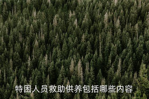 特困人員救助供養包括哪些內容