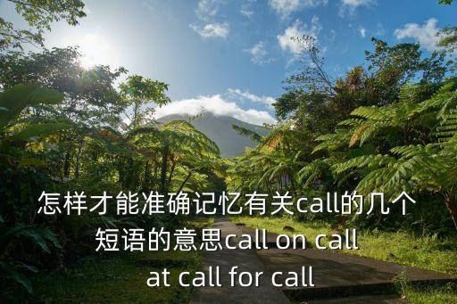 call的短語(yǔ)，怎樣才能準(zhǔn)確記憶有關(guān)call的幾個(gè)短語(yǔ)的意思call on call at call for call