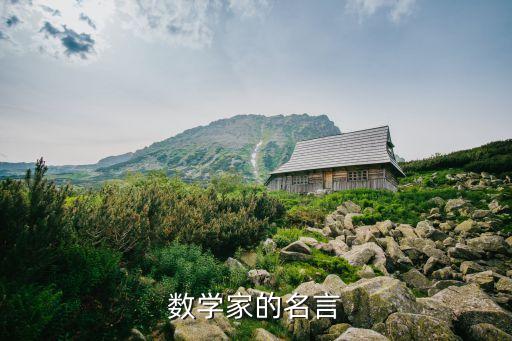 數學家的名人名言，誰知道數學家的名人名言