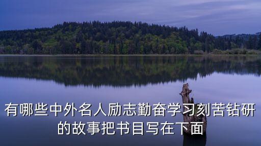 有哪些中外名人勵志勤奮學習刻苦鉆研的故事把書目寫在下面