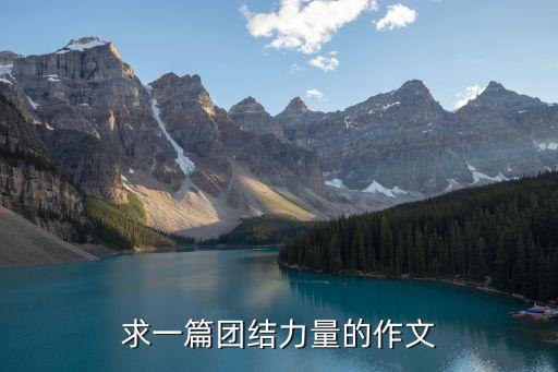 團結的力量作文，求一篇團結力量的作文