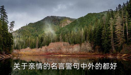 關(guān)于親情的名言警句中外的都好