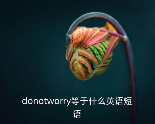 不要擔心英語，donotworry等于什么英語短語