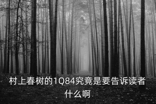 村上春樹的1Q84究竟是要告訴讀者什么啊