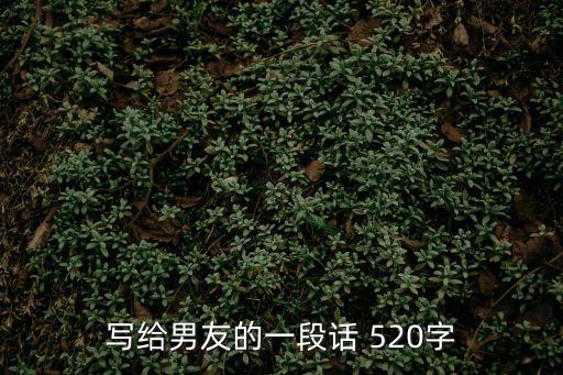 寫給男友的一段話 520字
