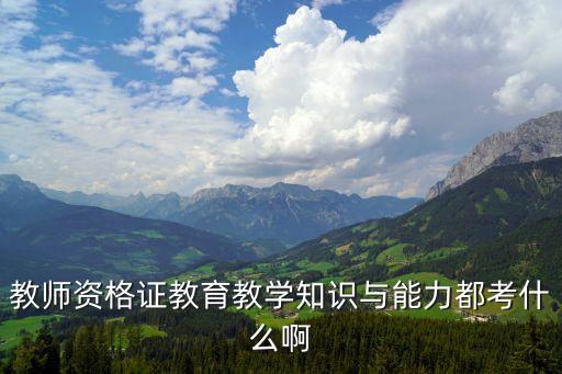 教師資格證教育教學知識與能力都考什么啊