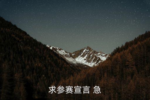 參賽格言，參賽宣言就一句話該說什么好
