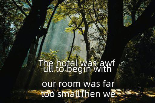 The hotel was awfull to begin with our room was far too smallThen we