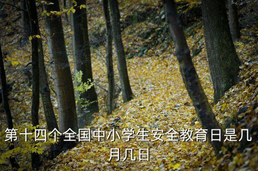 第十四個全國中小學生安全教育日是幾月幾日