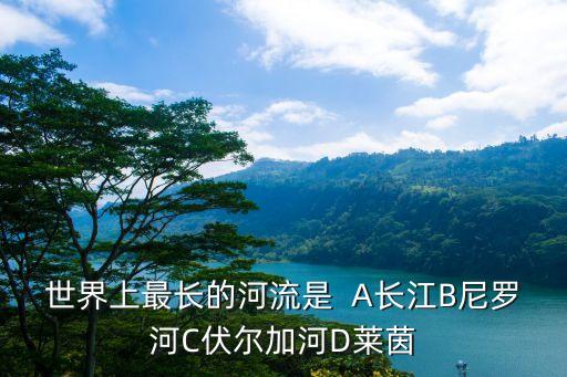 世界最長的河流，世界上最長的河流是  A長江B尼羅河C伏爾加河D萊茵