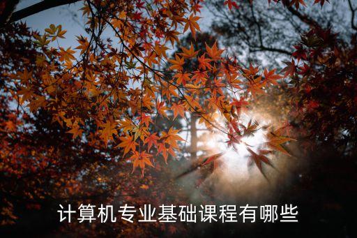 計算機專業基礎課程有哪些