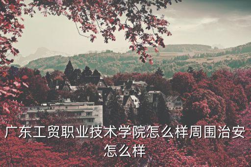 廣東工貿職業技術學院怎么樣周圍治安怎么樣