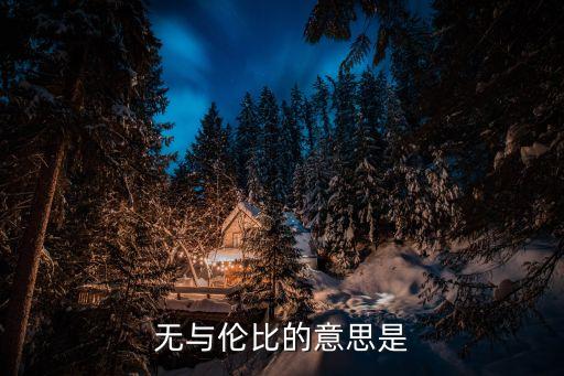 無與倫比的意思，無與倫比中的倫是什么意思