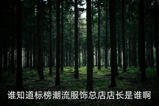 王宏飛，誰知道標(biāo)榜潮流服飾總店店長(zhǎng)是誰啊