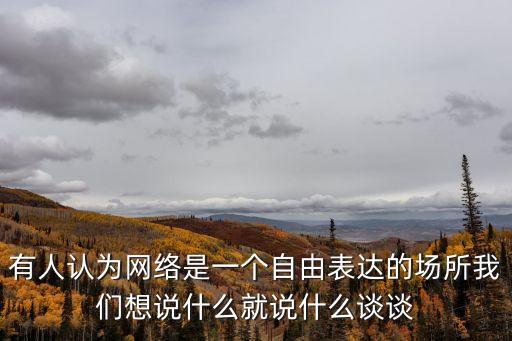 網絡言論自由，有人認為網絡是一個自由表達的場所我們想說什么就說什么談談