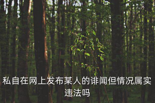 私自在網上發布某人的誹聞但情況屬實違法嗎