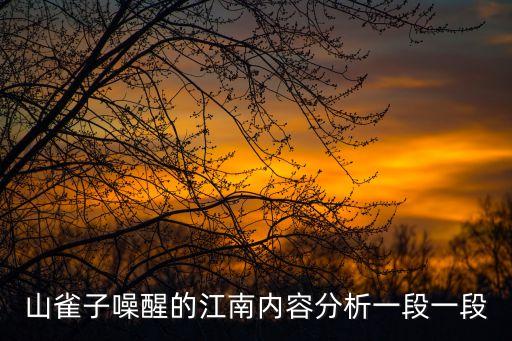 山雀子噪醒的江南內容分析一段一段