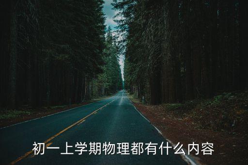 初一上學期物理都有什么內容