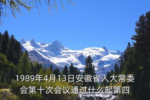 1989年4月13日安徽省人大常委會第十次會議通過什么起第四