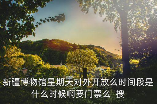 新疆博物館，新疆博物館星期天對外開放么時間段是什么時候啊要門票么  搜