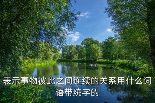 表示事物彼此之間連續(xù)的關(guān)系用什么詞語帶統(tǒng)字的