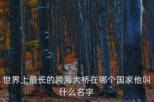 世界上最長(zhǎng)的跨海大橋，世界上最長(zhǎng)的跨海大橋在哪個(gè)國(guó)家他叫什么名字