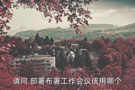 部署和布署的區別，請問 部署布署工作會議該用哪個