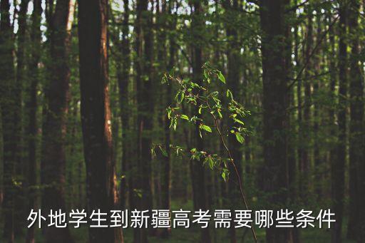 外地學生到新疆高考需要哪些條件