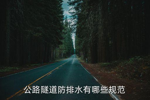 公路隧道防排水有哪些規范