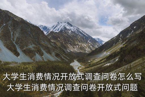 大學生消費情況開放式調查問卷怎么寫大學生消費情況調查問卷開放式問題