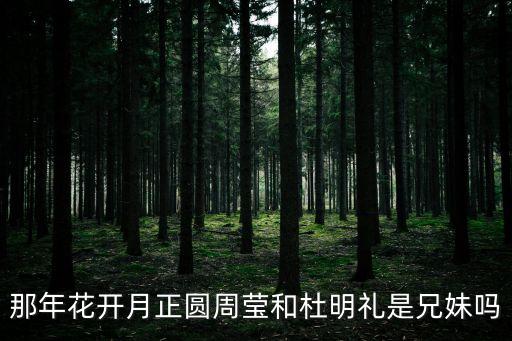 那年花開(kāi)月正圓周瑩和杜明禮是兄妹嗎