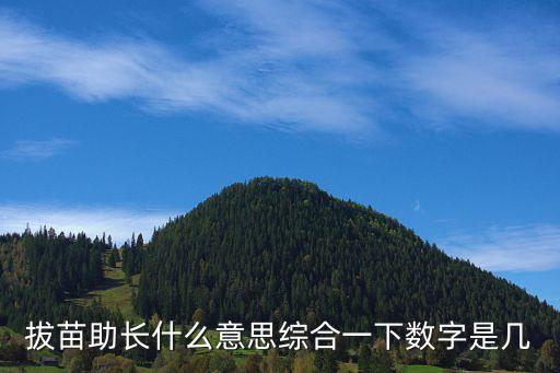 拔苗助長什么意思綜合一下數字是幾