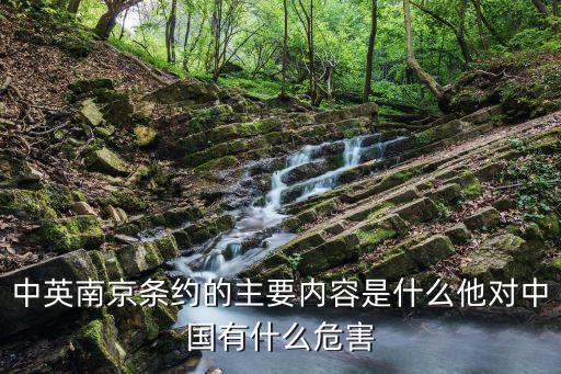 中英南京條約，中英南京條約的主要內容是什么他對中國有什么危害