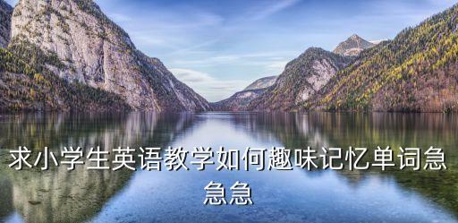趣記憶，求小學生英語教學如何趣味記憶單詞急急急