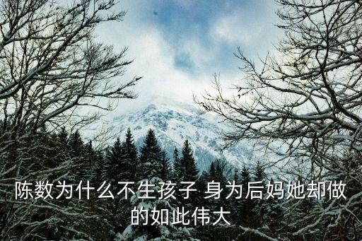 陳數有孩子嗎，陳數的孩子是誰