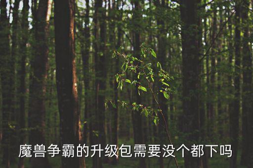 都下，魔獸爭霸的升級包需要沒個都下嗎